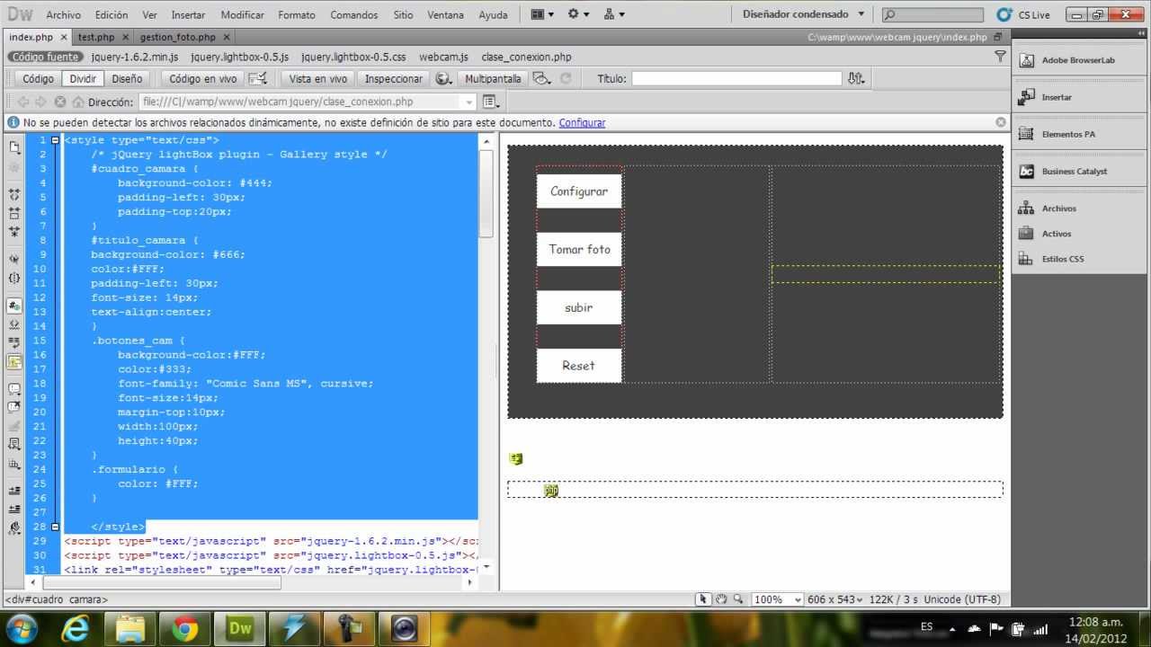 Aplicacion Web Cam - jquery php y mysql