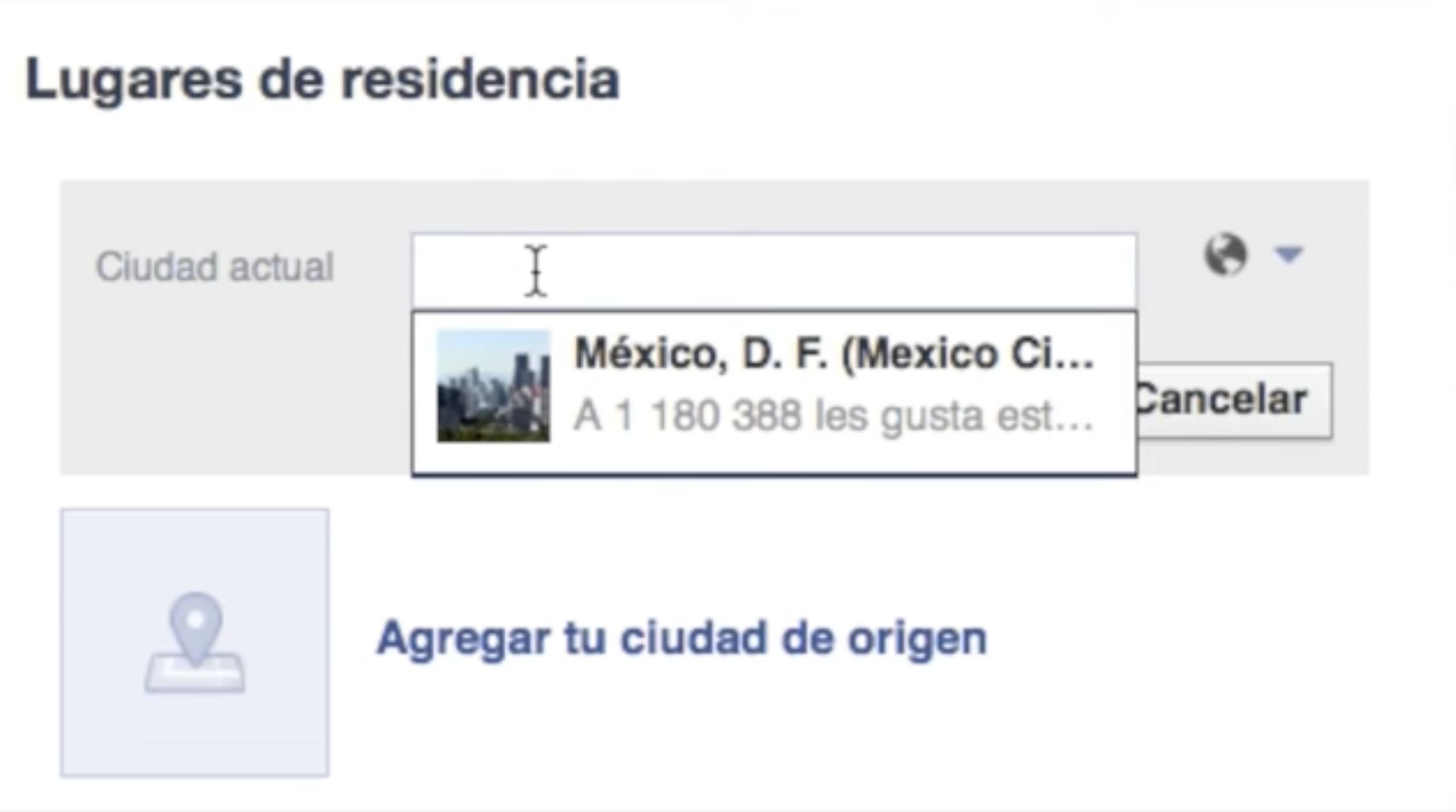 Buscador de ubicaciones tipo facebook